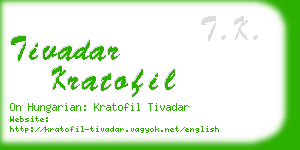 tivadar kratofil business card